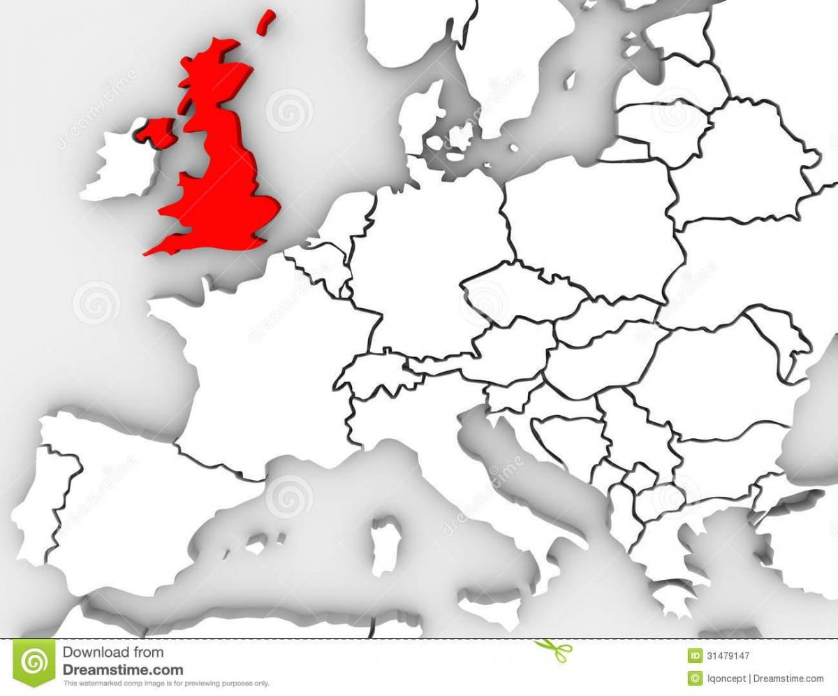 mapa de Gran Bretaña y europa