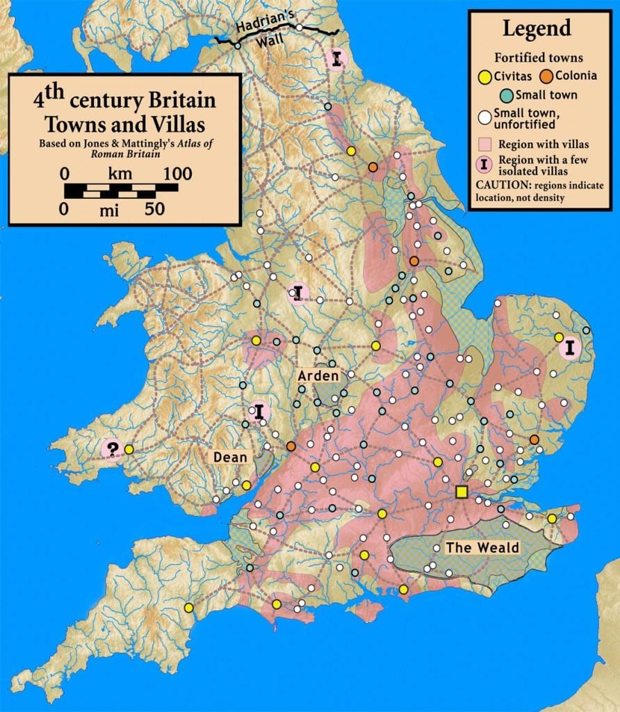 mapa de la antigua gran Bretaña