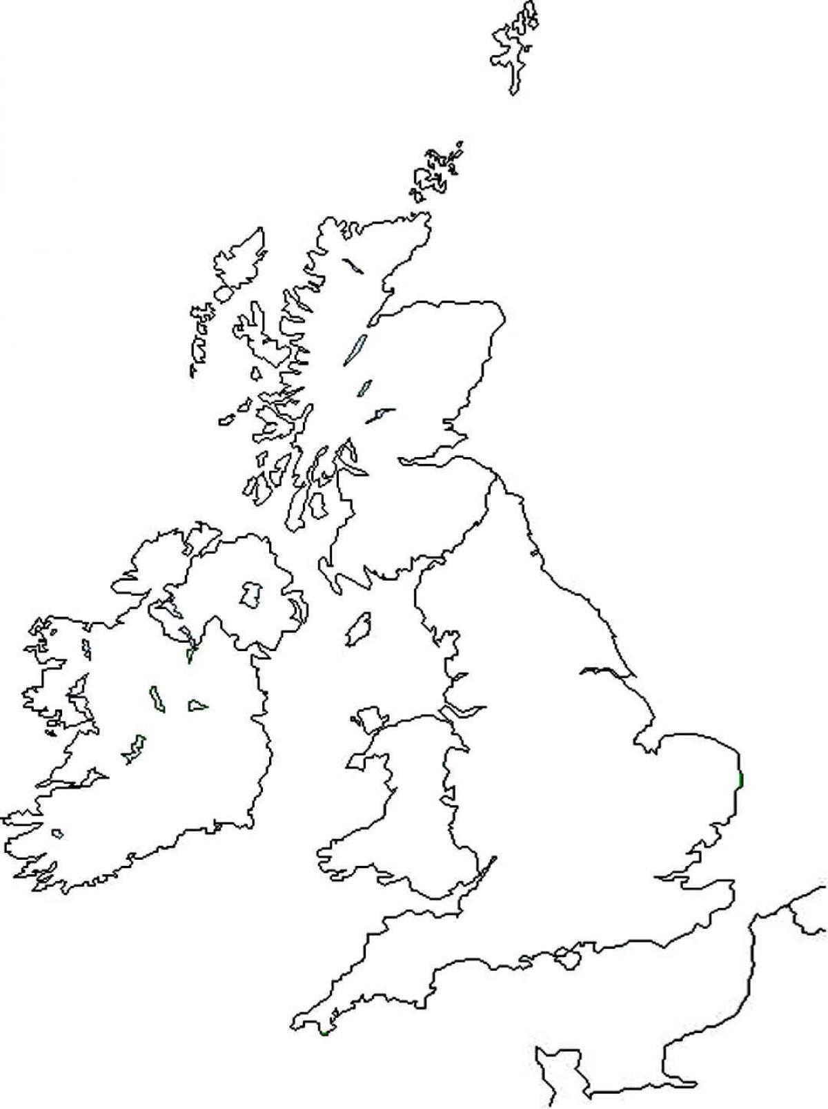 Mapa En Blanco De Gran Bretaña 