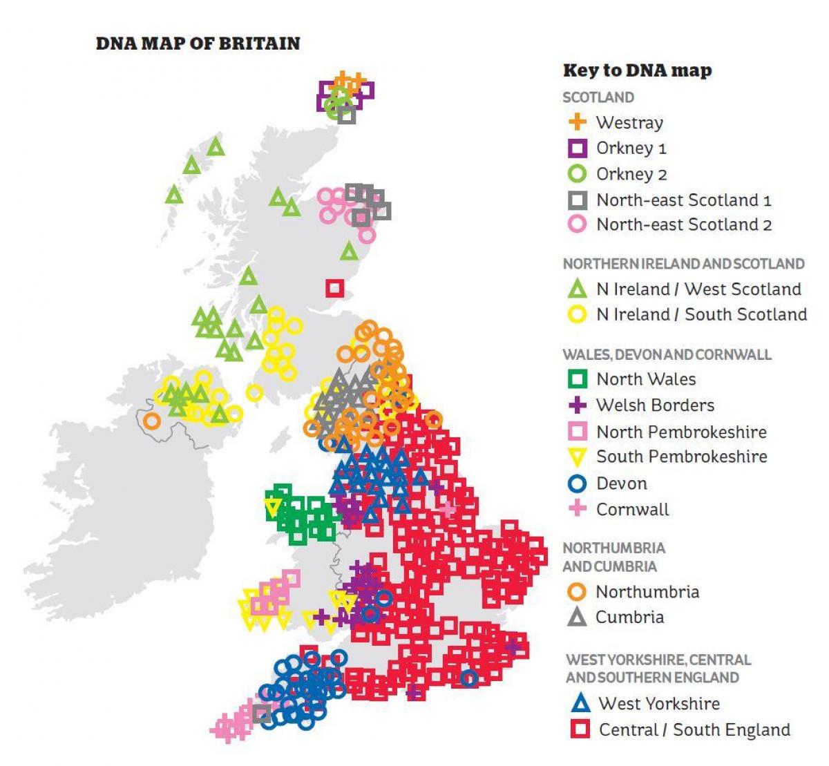 mapa genético de gran Bretaña