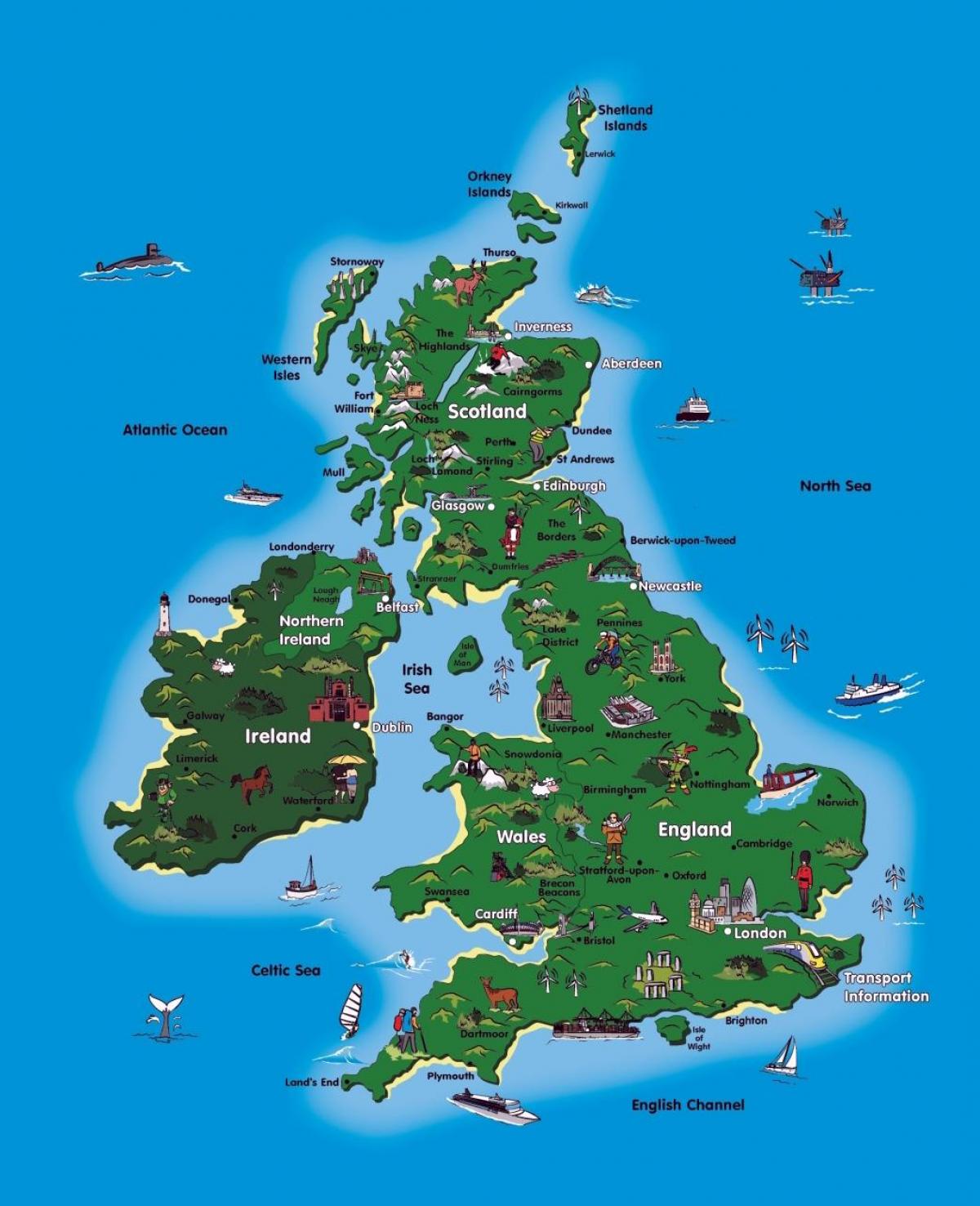 Gran Bretaña atracción mapa