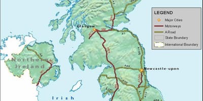 Red de carreteras del mapa del reino unido