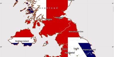 Bandera del Reino unido mapa