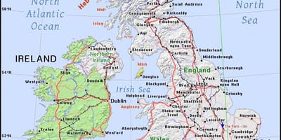 Mapa de reino unido del norte