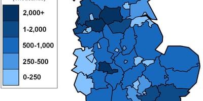 Mapa de la población del reino unido