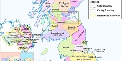 Mapa de reino unido de la costa oeste