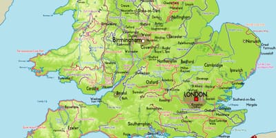 Mapa del sur de gran Bretaña