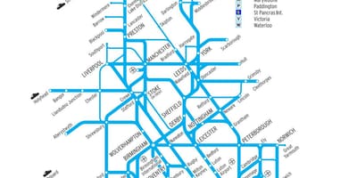Reino unido el sistema ferroviario mapa