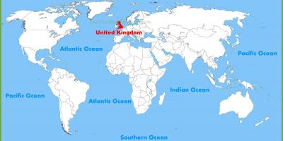 Reino unido en un mapa del mundo